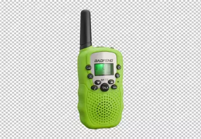 Front side Green walkie talkie transparent background 