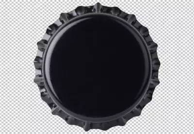 Black color bottle cap transparent background PNG