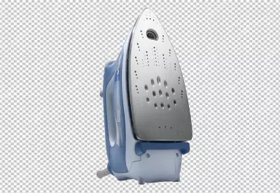 View of retro clothing iron in nutshel