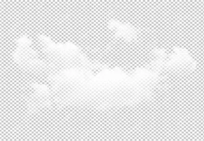 Realistic white fluffy cloud isolated on PNG