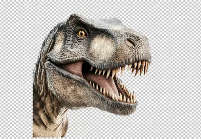 Fierce Tyrannosaurus Rex Head Roaring with Sharp Teeth image
