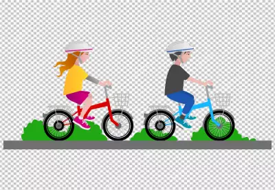 Cycling cartoon  PNG bg