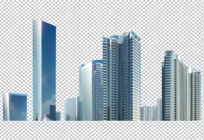 Set of building on PNG BG