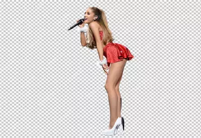 Woman in Red Outfit Singing also Dancing