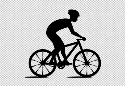 bicycle rider athlete wearing sunglasses on road bike coloring silhuotte