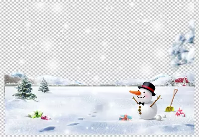 Christmas card design with snowman and Christmas balls