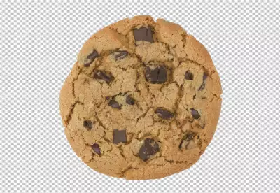 Delicious wheat flour cookies and chocolate drops inside the prepared shortbread dough, homemade cookies of irregular round or oval shape