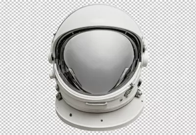 Sleek White Astronaut Helmet with Reflective Visor for Space Exploration image