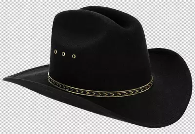 Cowboy hat and mustache on transparent background