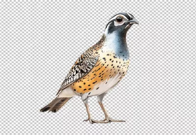 Vibrant Speckled Ground Bird Standing Still Digital Art PNG image