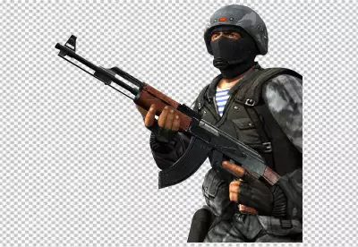 Army soldiers fighting with guns and defending