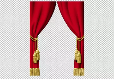 White curtains isolated on transparent