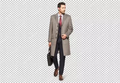 A man nice cloth with coat and pant transparent