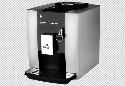 A coffee maker that has the word quot transparent BG