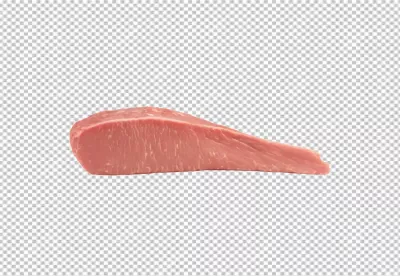 Fresh Raw Pork Loin Cut Isolated on White for Culinary Delights image