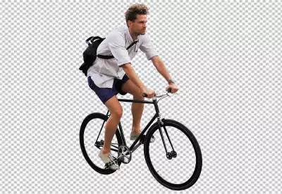 A cyclist riding a bicycle isolated