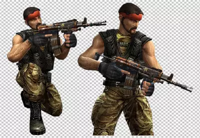 Close up on soldier isolated