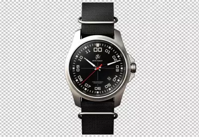 Black and premium hand watch transparent background 