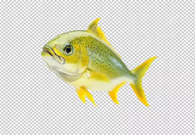 Vibrant Yellow Spotted Fish PNG for Aquatic Design Projects image