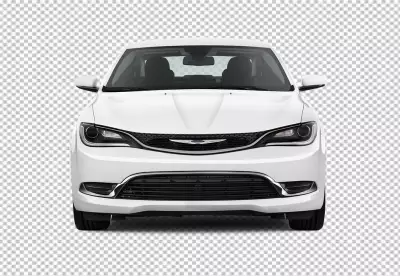 White color car transparent background on look front side