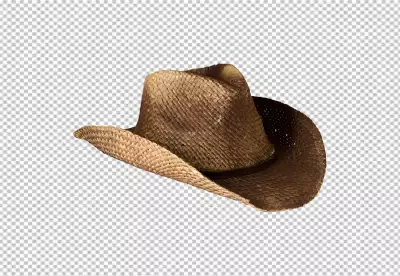 Brown cowboy isolated on transparent background