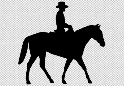 Cowboy silhouette with horse image