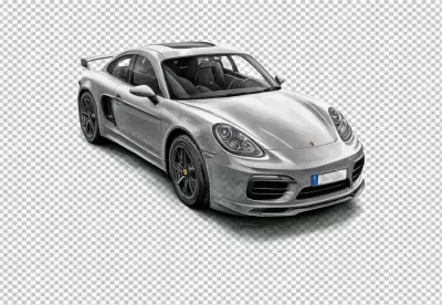 Dynamic Silver Porsche Coupe with Sporty Design and Sleek Performance Aesthetics image