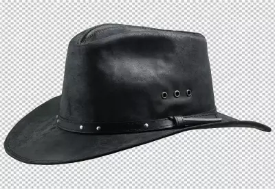 Cowboy hat and mustache on transparent