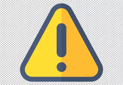 Warning sign with an exclamation mark and border