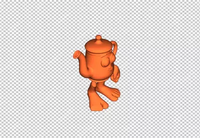 Whimsical Orange Teapot Character with Humanoid Features Stepping Forward image