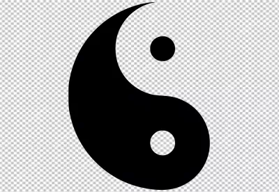 Minimalist Yin Yang Symbol Outline