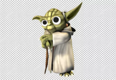 Stylized Yoda Character with Googly Eyes