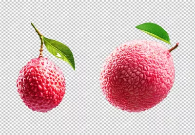 Fresh Red Lychee Tropical Fruit PNG Cutout for Healthy Designs image