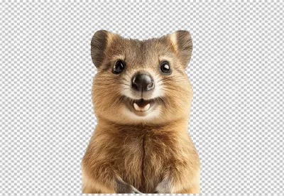 Adorable Smiling Quokka Looking at Camera for Joyful Designs image