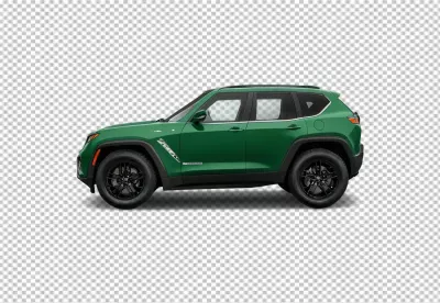 Sleek Green Compact SUV Side View Isolated on White Background for Automotive Display image