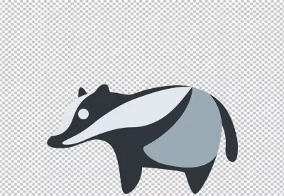 Cute Cartoon Badger Icon with Stylized Black and White Stripes on Green Background image
