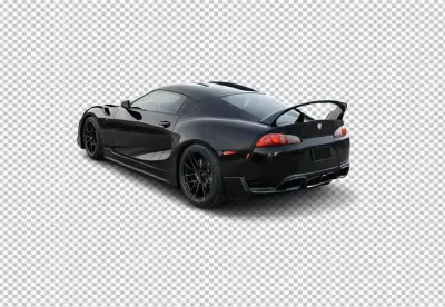 High-Performance Black Sports Car Coupe with Dynamic Spoiler and Custom Wheels image