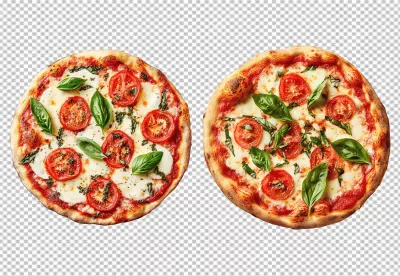 Delicious Fresh Margherita Pizza with Basil and Tomatoes Classic Italian Cuisine image