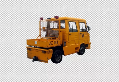 Vibrant Yellow Airport Ground Support Vehicle Isolated for Aviation Logistics image