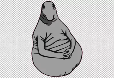 Grey Amorphous Creature Digital Illustration