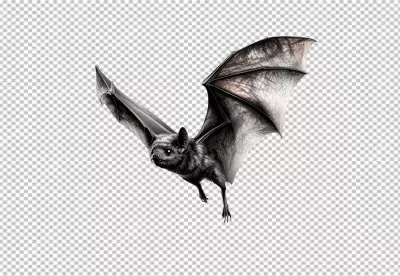 Realistic Flying Bat PNG Cutout for Spooky Halloween Designs image