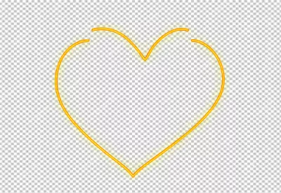 Vibrant Glowing Heart Outline Neon Style Illustration on Pure White Background image