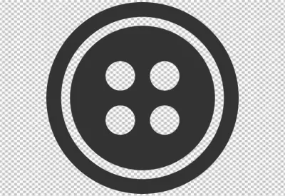 Minimalist Flat Dark Grey Sewing Button Icon with Four Holes image