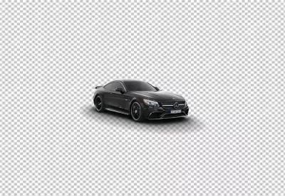 Dynamic Black Mercedes-Benz S-Class Coupe Luxury Car Isolated image