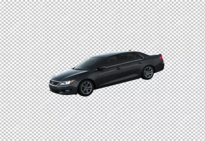 Sleek Dark Gray Sedan Car Isolated on Pristine White Background for Automotive Design image