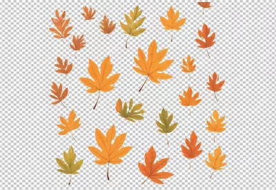 Vibrant Autumn Leaves Scattered Seamless Pattern for Seasonal Designs and Fall Decor image