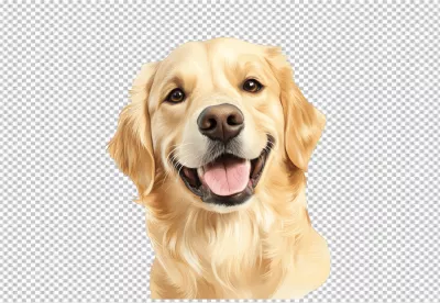 Happy Golden Retriever Dog PNG for Pet Designs and Joyful Graphics image