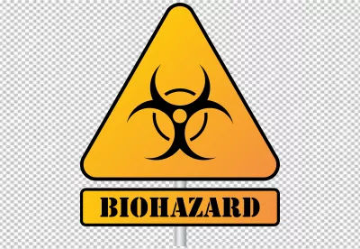 Biohazard Warning Symbol with Text