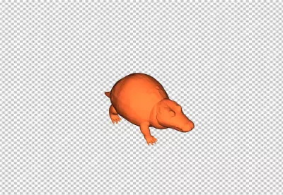 Vibrant 3D Render of a Stylized Orange Rodent on an Isolated Black Background 1570 image