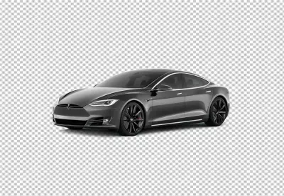 Sleek Dark Gray Tesla Model S Electric Sedan Modern Luxury Vehicle image